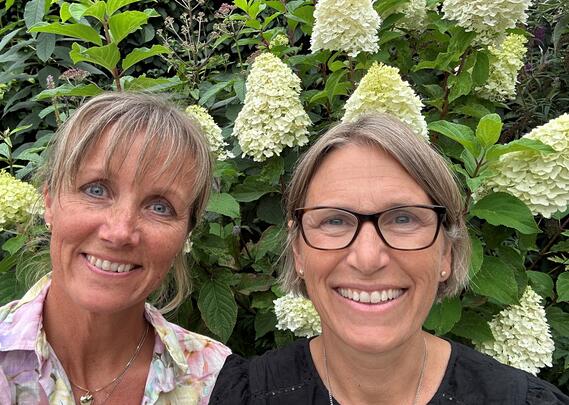 Fylkesleder Aud H. Riise og fylkesnestleder Siri Rugland Ree