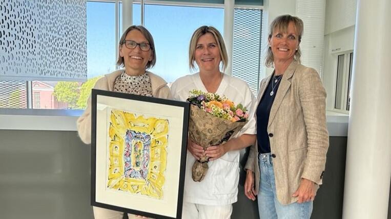 Årets sykepleierleder i Rogaland sammen med fylkesledelsen